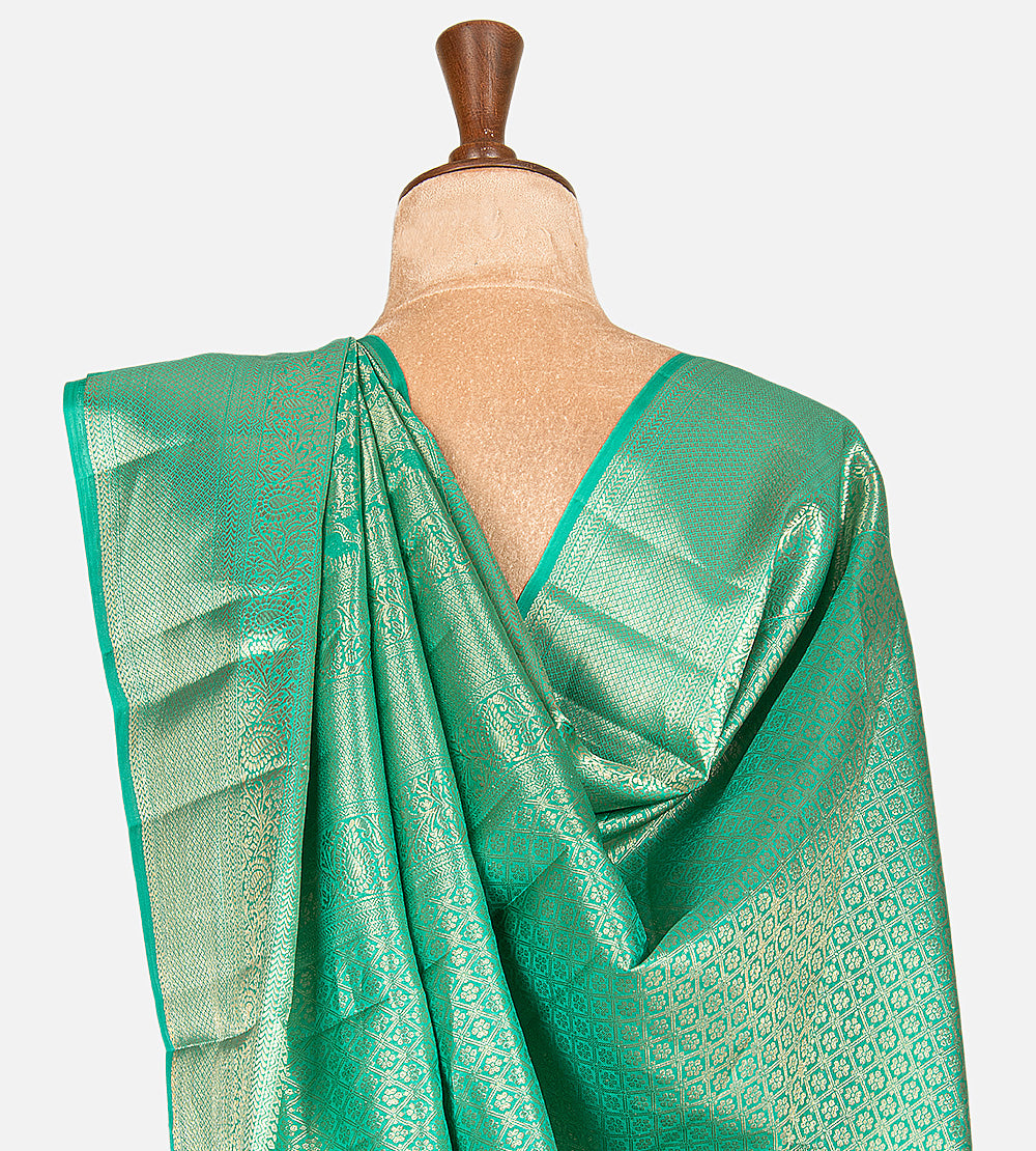 Teal Green Kanchipuram Silk Saree