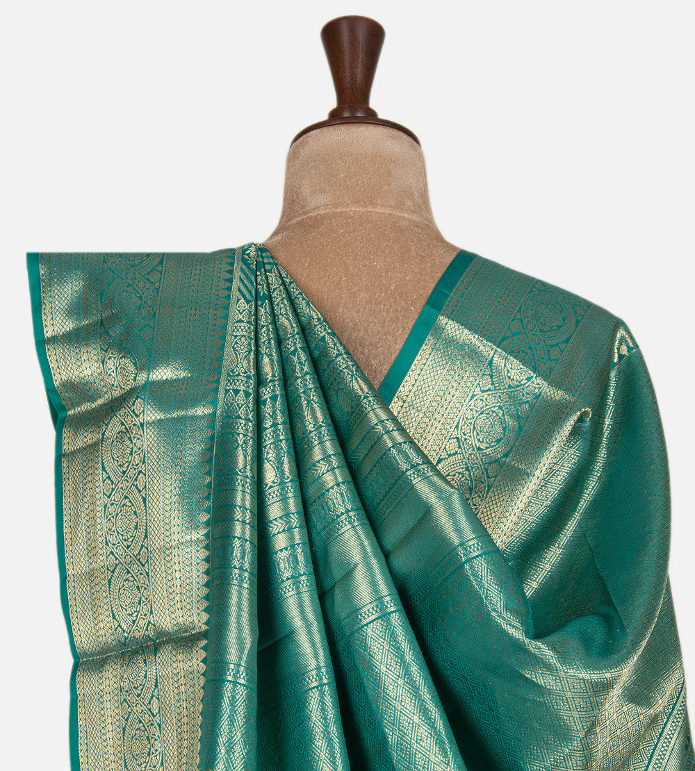 Turquoise Blue Kanchipuram Silk Saree