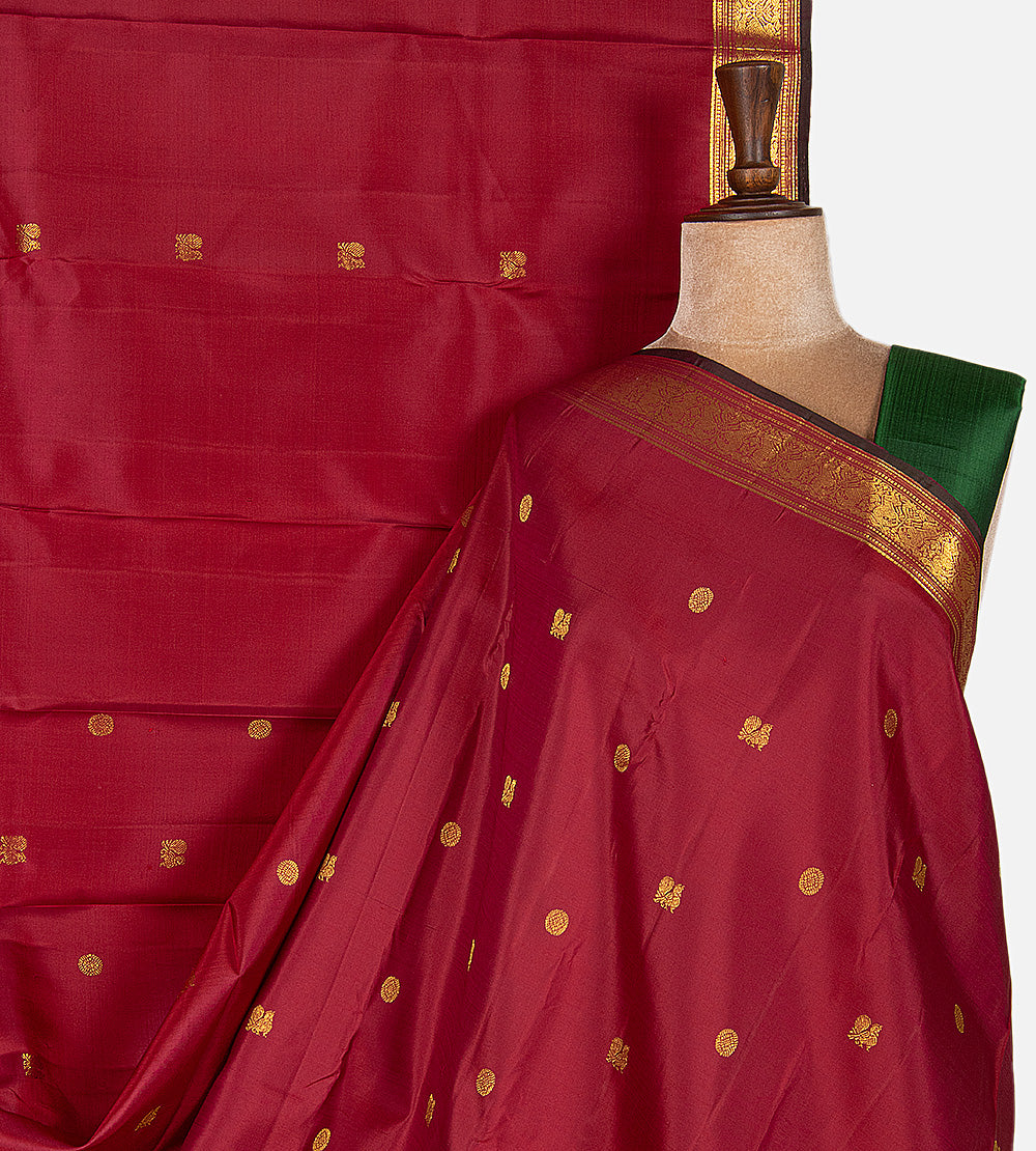 Maroon Kanchipuram Silk Saree