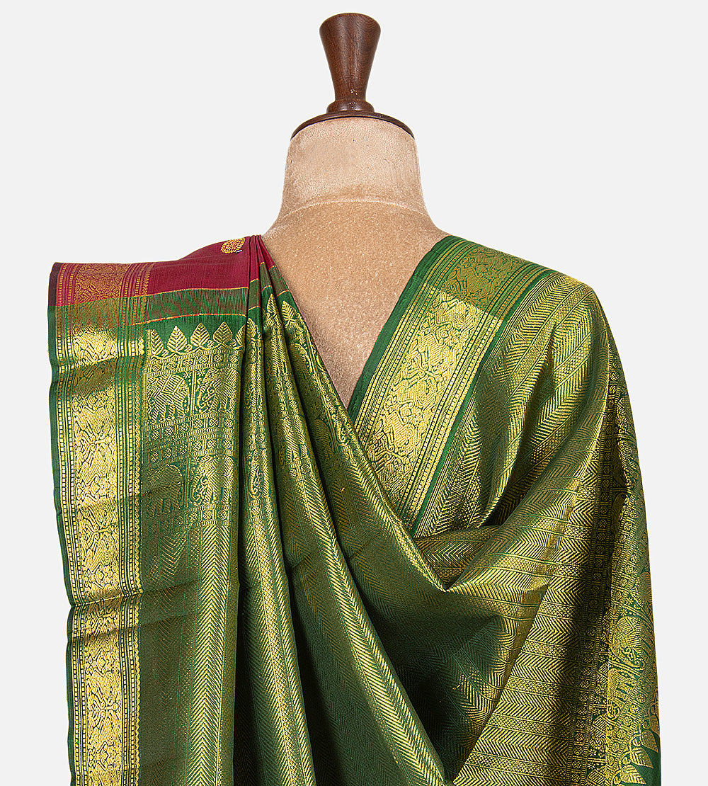 Maroon Kanchipuram Silk Saree