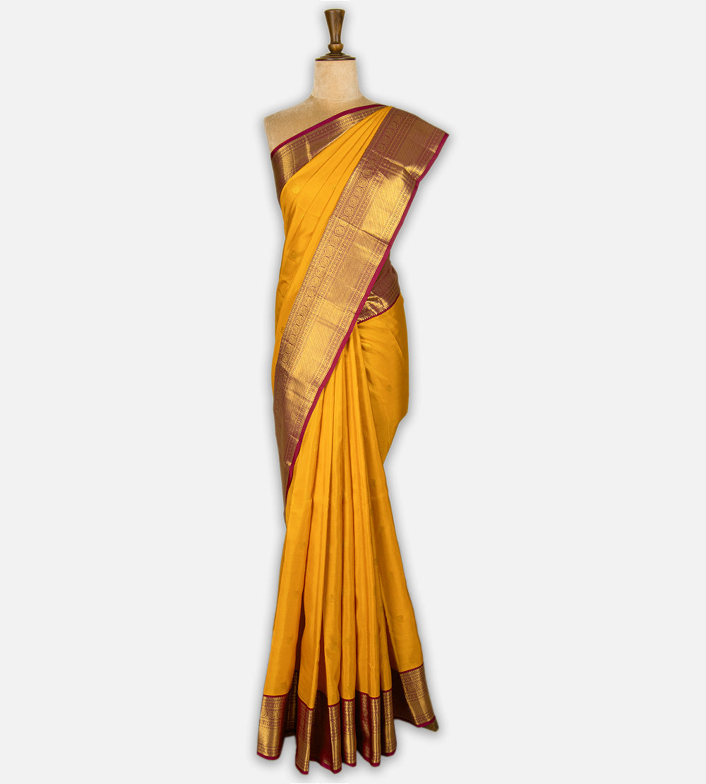 Yellow Kanchipuram Silk Saree