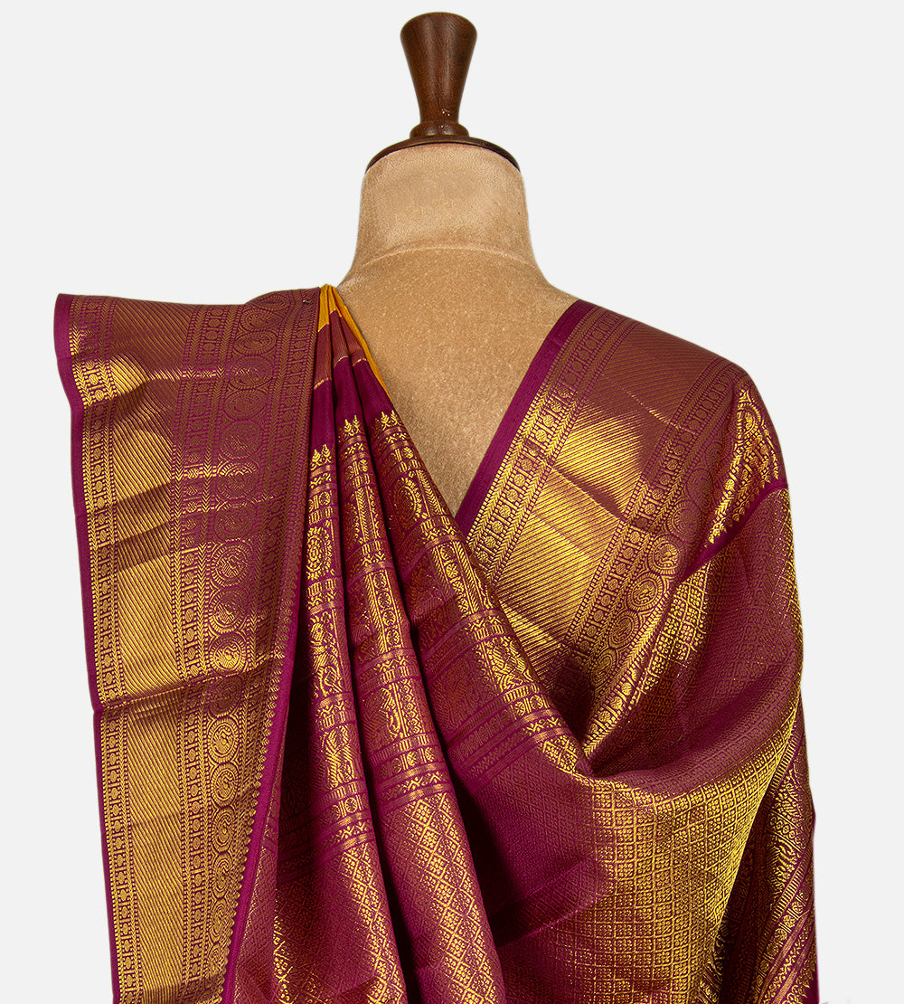 Yellow Kanchipuram Silk Saree