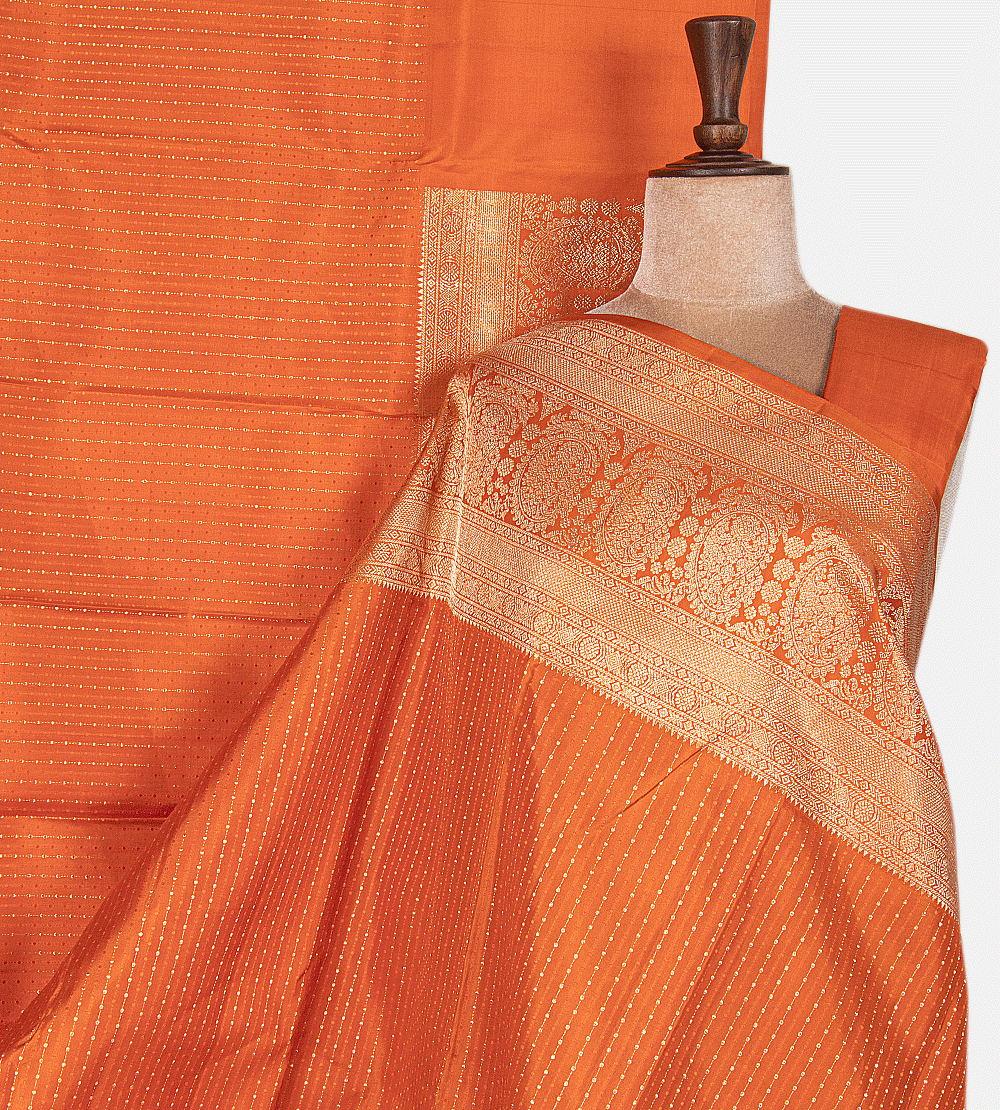 Orange Kanchipuram Silk Saree
