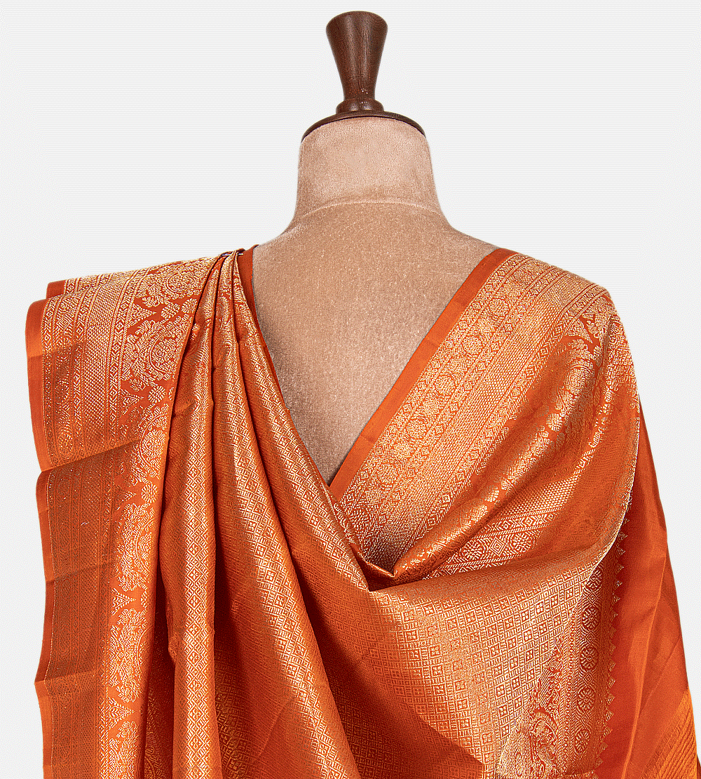 Orange Kanchipuram Silk Saree