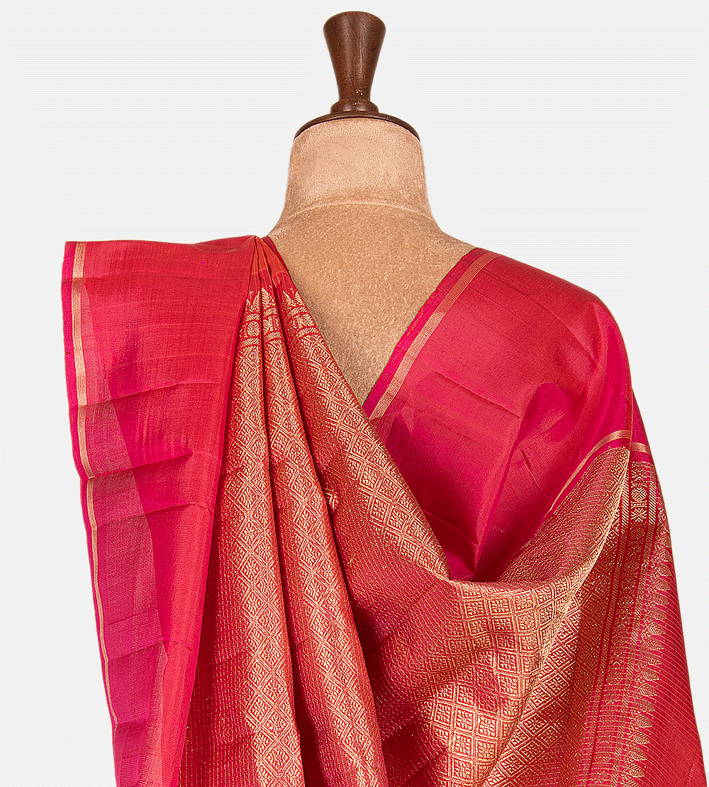 Orange Kanchipuram Silk Saree