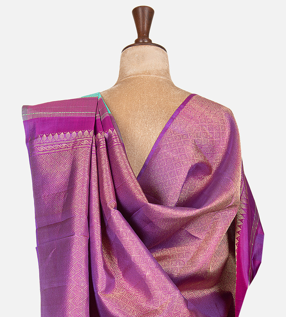 Turquoise Blue Kanchipuram Silk Saree
