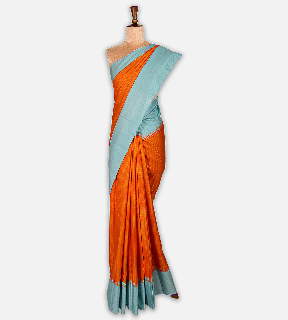 Orange Kanchipuram Silk Saree