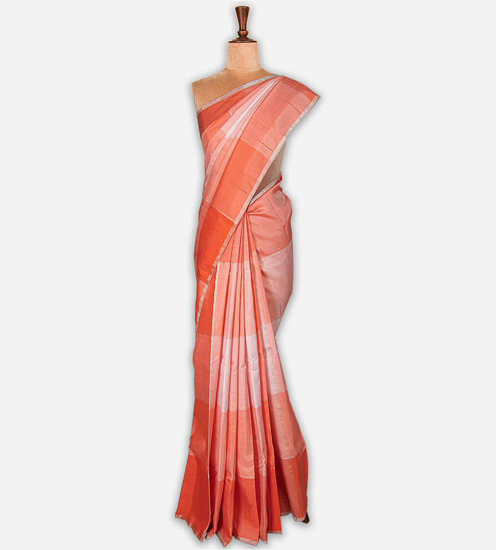 Peach Kanchipuram Silk Saree