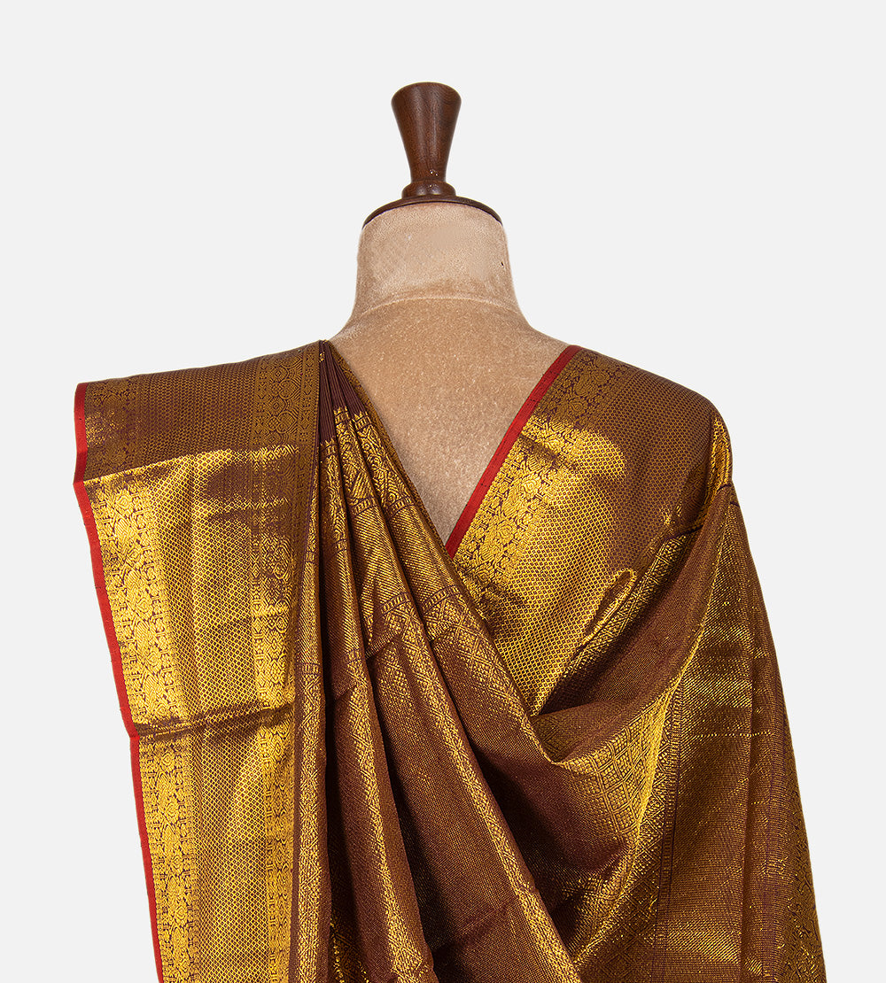 Deep Maroon Kanchipuram Silk Saree