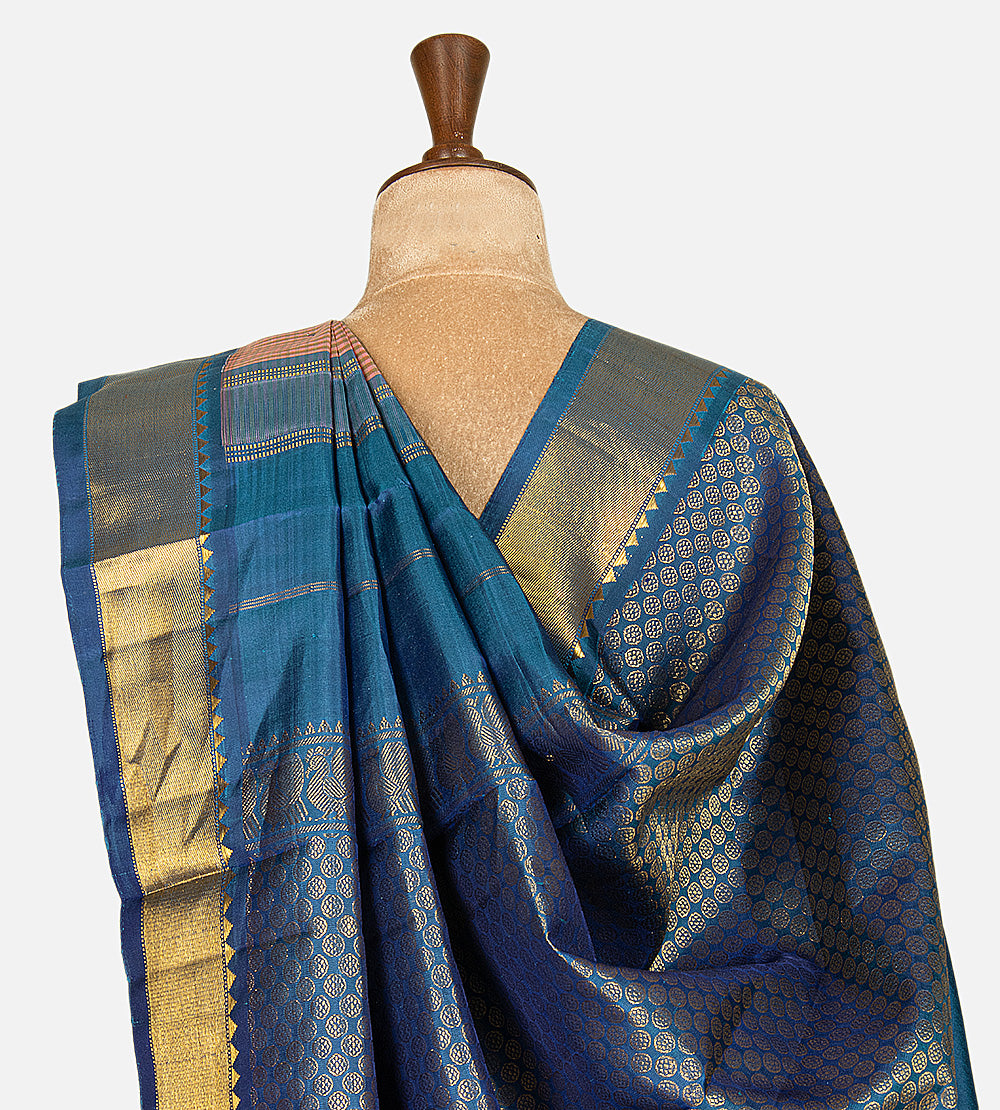 Multicolour Kanchipuram Silk Saree