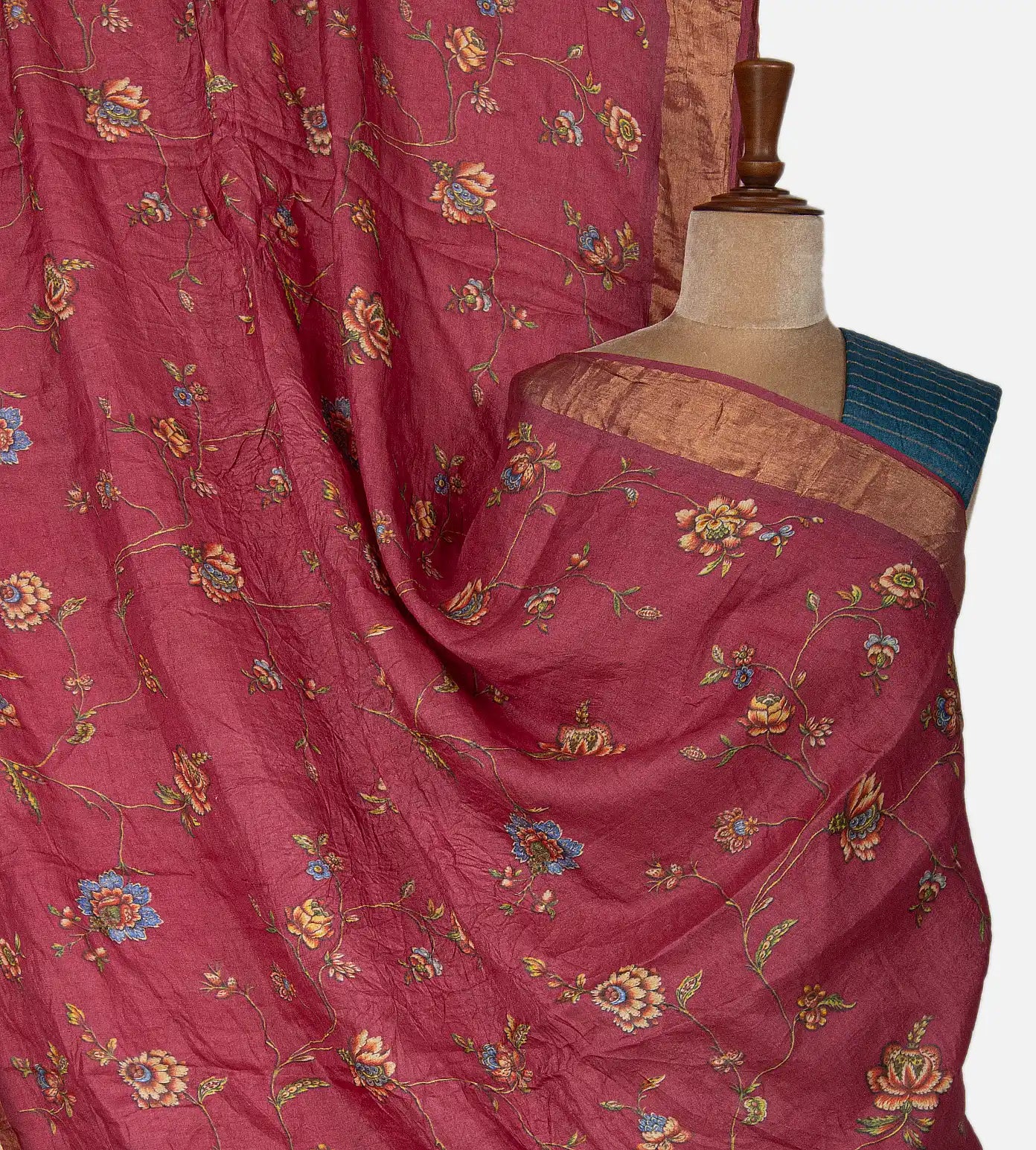 Red Tussar Saree