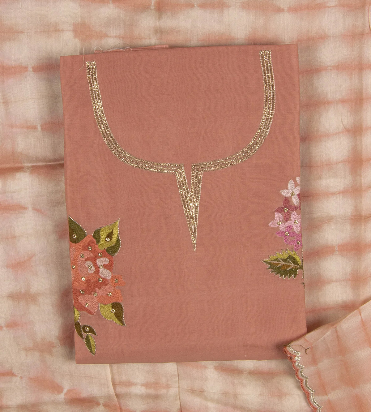 Peach Semi Tussar Salwar