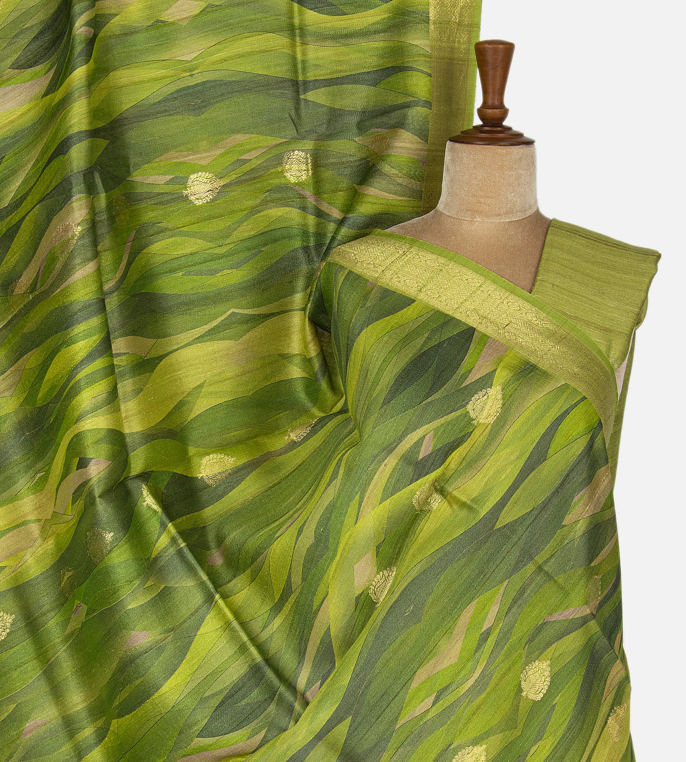 Green Banarasi Tussar Saree