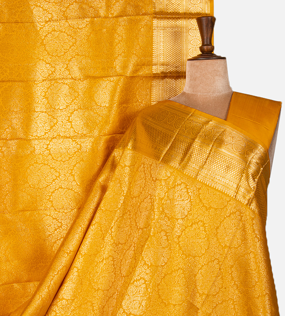 Yellow Kanchipuram Silk Saree