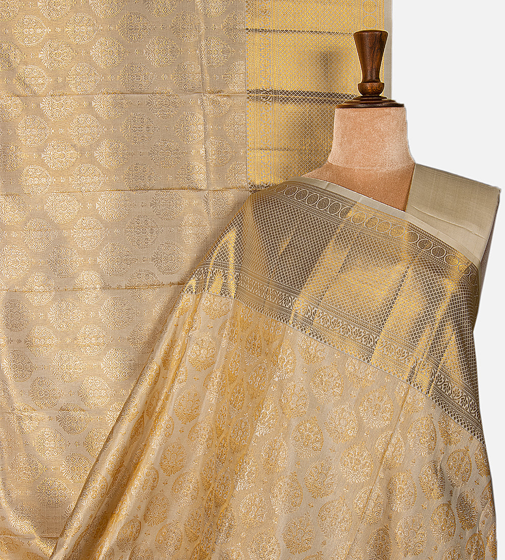 Light Beige Kanchipuram Silk Saree