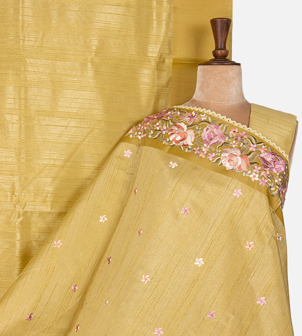 Gold Colour Semi Tussar Saree
