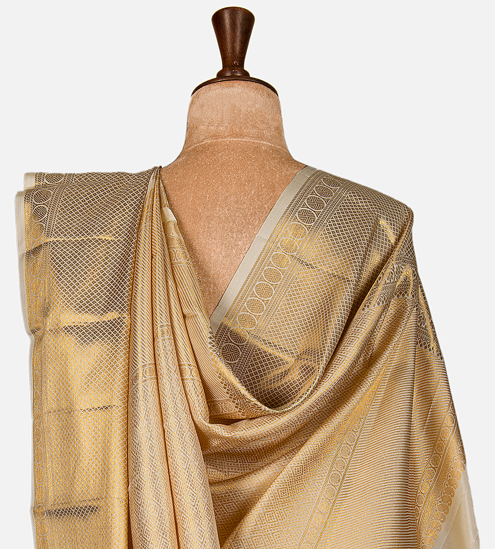 Light Beige Kanchipuram Silk Saree