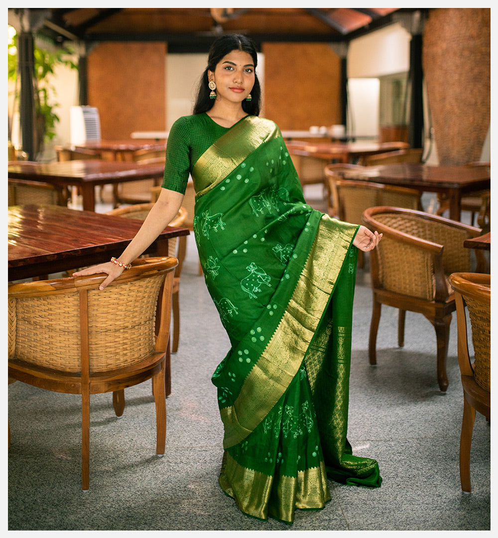 A Japanese Saree Playbook: Shibori Kanchipuram