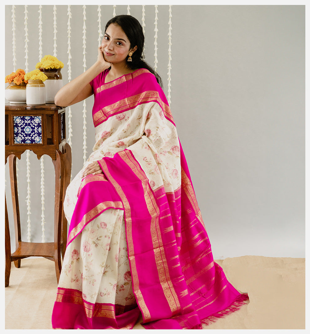 The Off-White Saree: A Telltale of Elegance