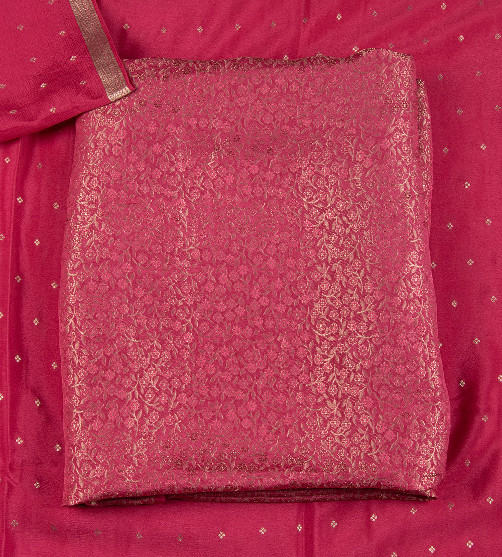 Pink Banarasi Crepe Salwar