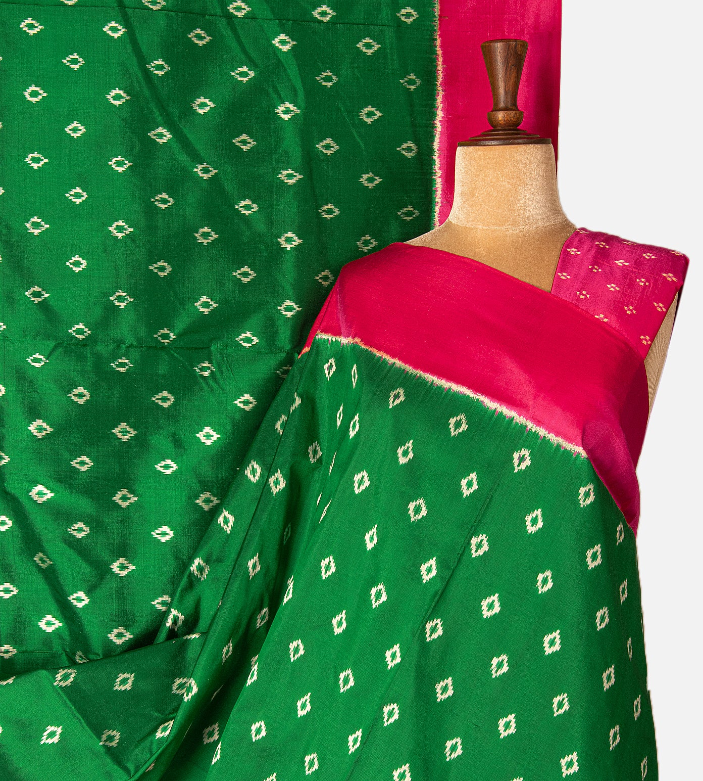 Green Ikkat Silk Saree