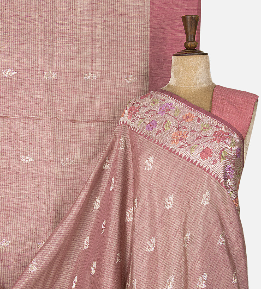 Mauve Banarasi Tussar Saree