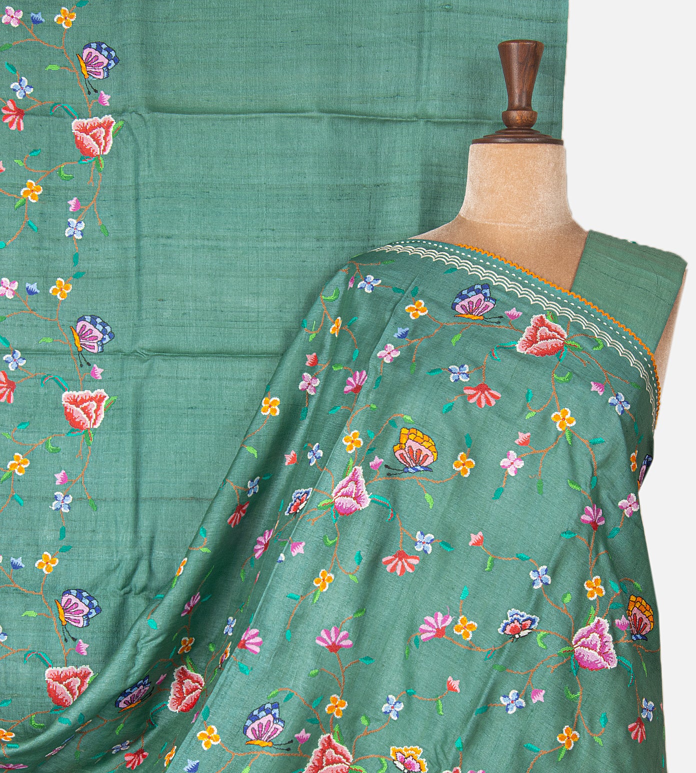 Blue Tussar Saree
