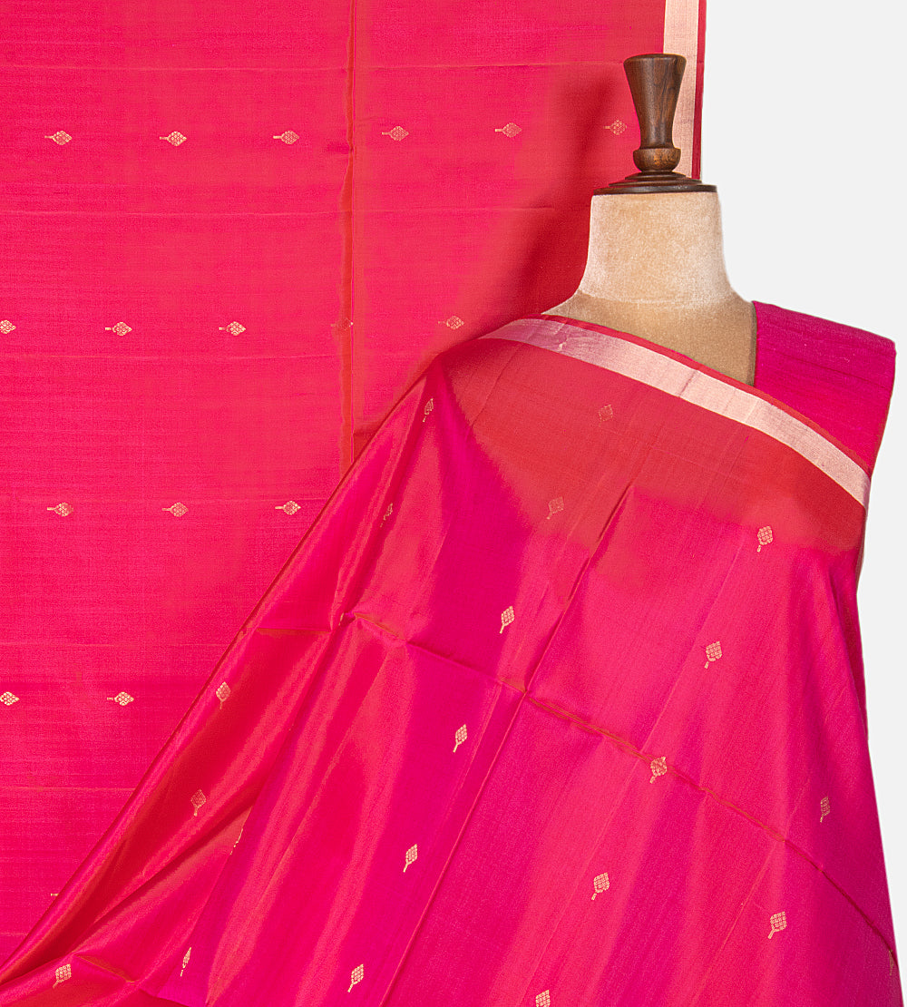 Reddish Pink Soft Silk Saree