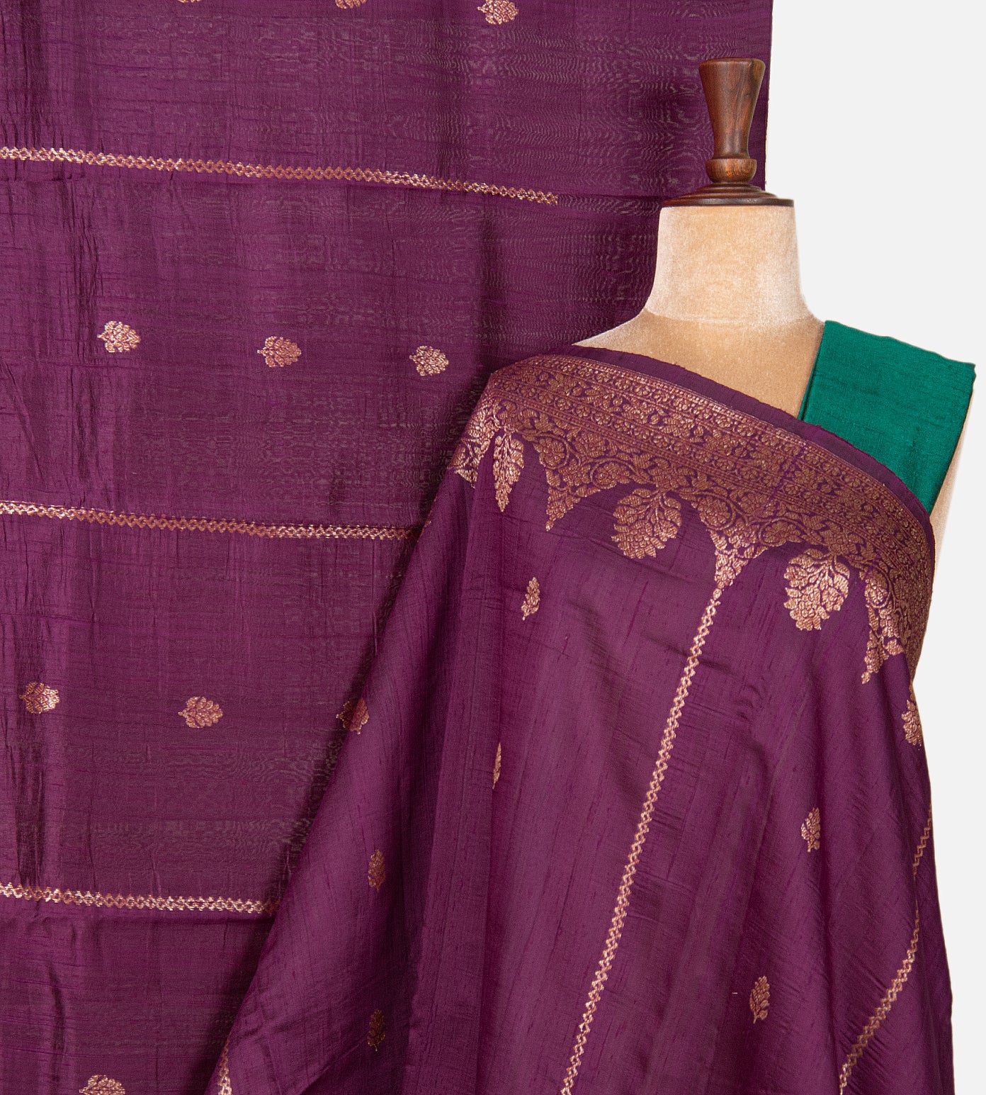 Purple Banarasi Tussar Saree