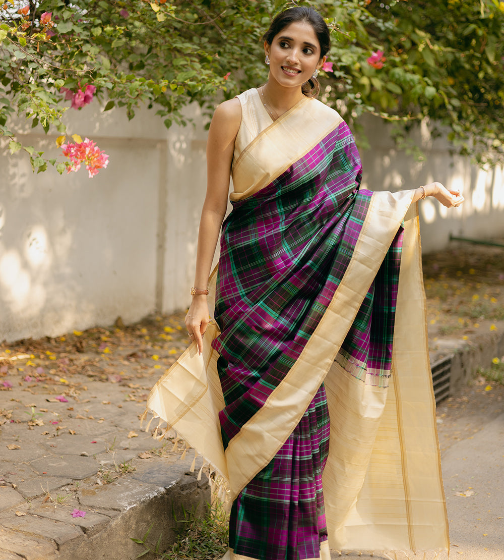 Multicolour Kanchipuram Silk Saree