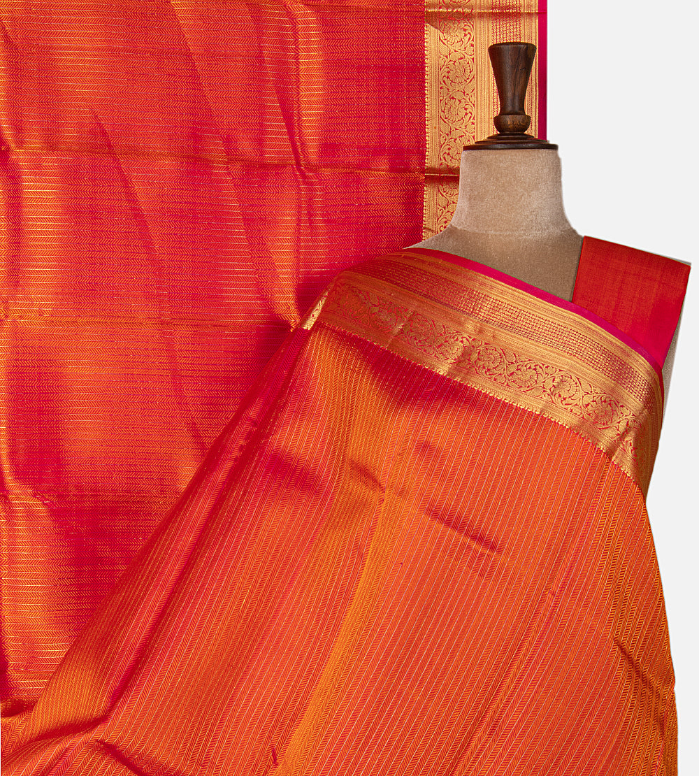 Pinkish Orange Soft Silk Saree
