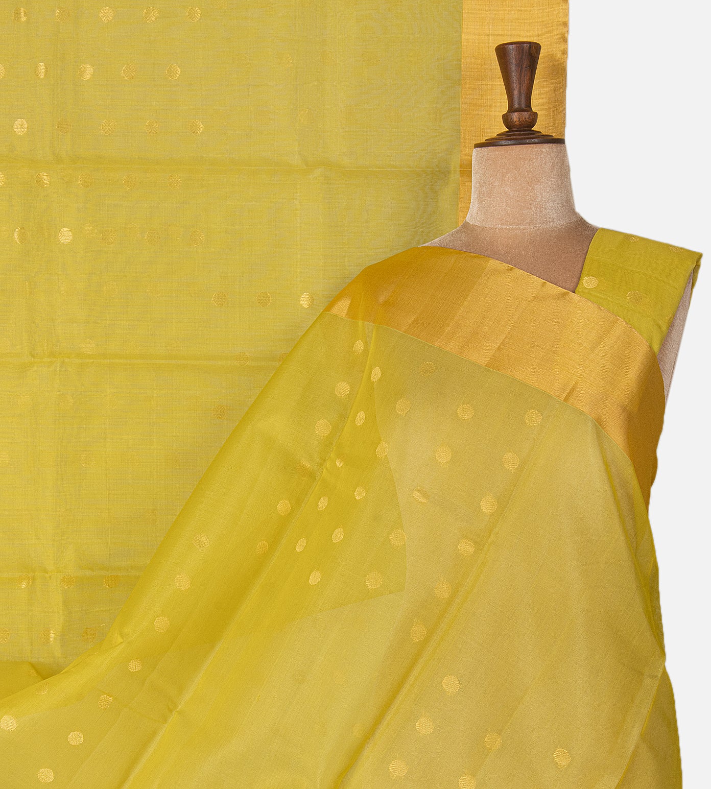 Yellow Cotton Silk Saree
