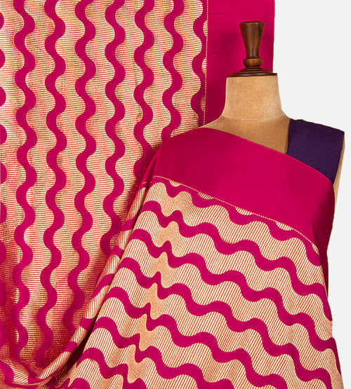 Pink Banarasi Tussar Georgette Saree