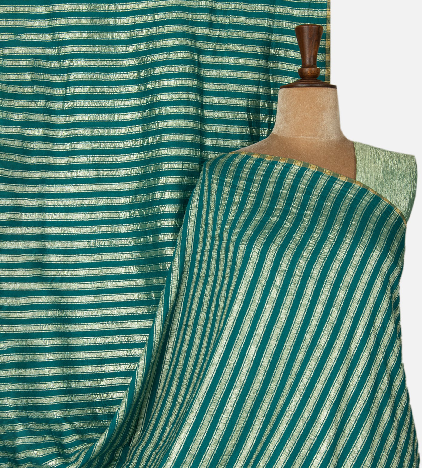 Deep Teal Moonga Tussar Saree
