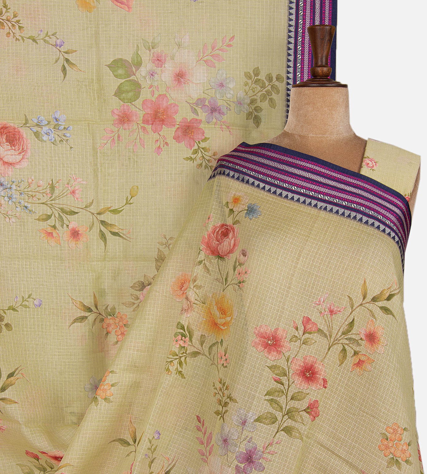 Ivory cream Kota Cotton Saree
