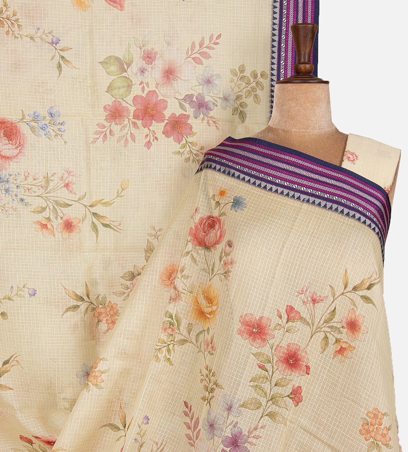Off-White Kota Cotton Saree