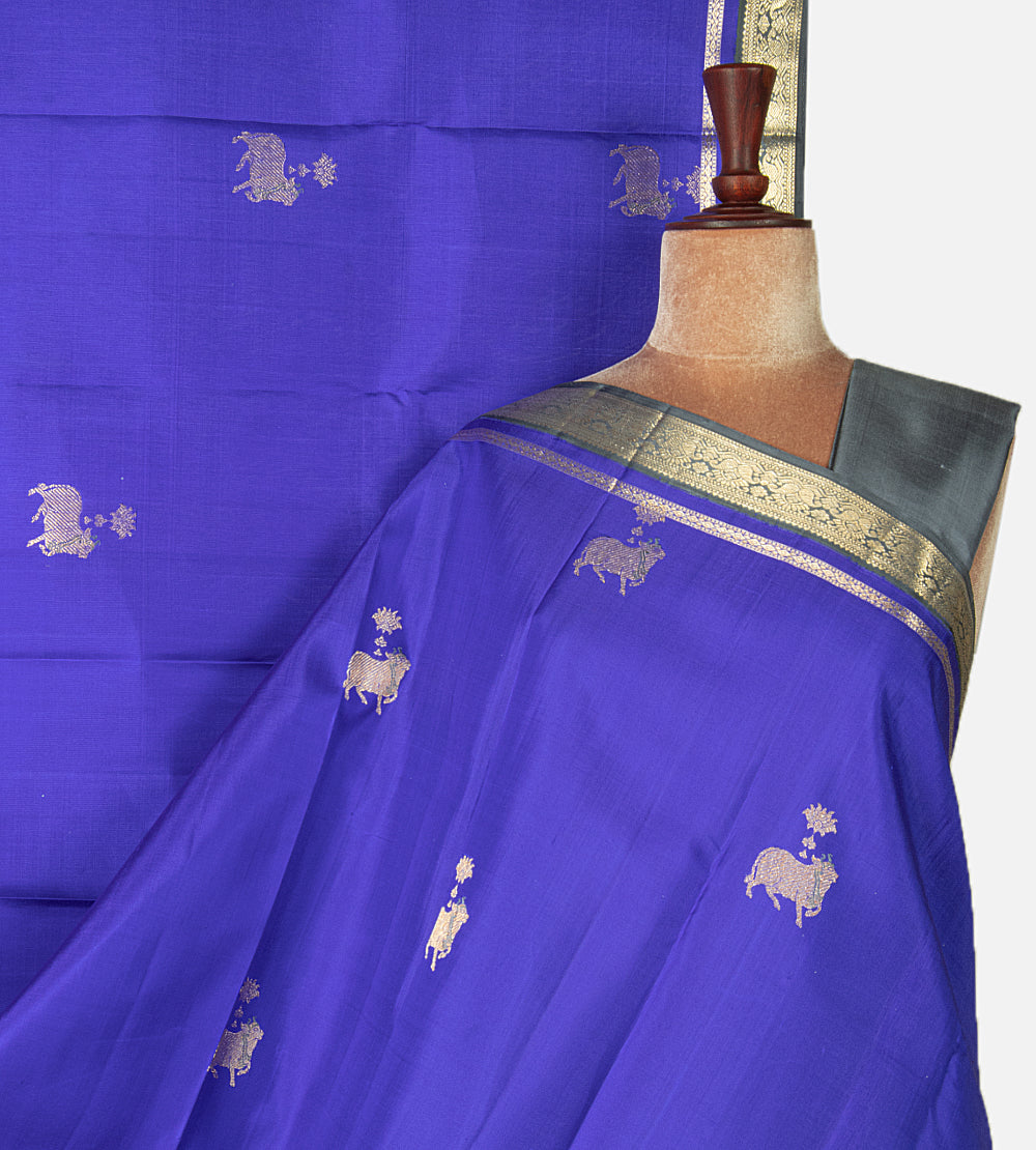 Blue Kanchipuram Silk Saree