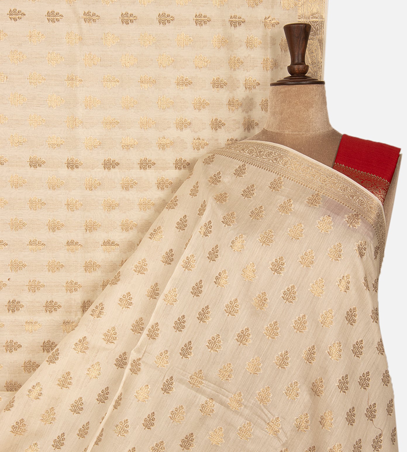 Light Beige Chanderi Cotton Saree