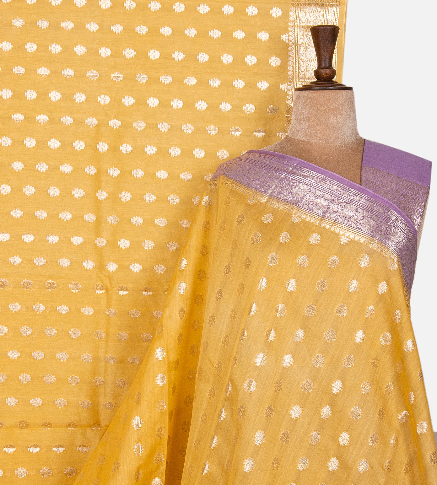 Yellow Chanderi Cotton Saree