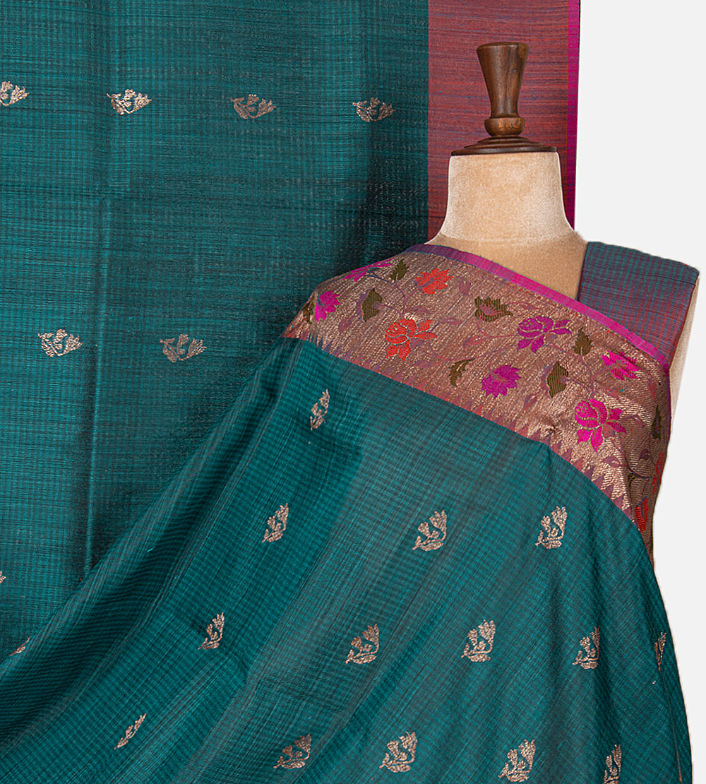 Blue Banarasi Tussar Saree