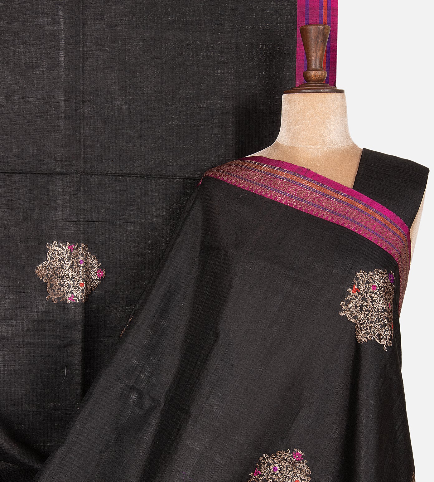 Black Banarasi Tussar Saree