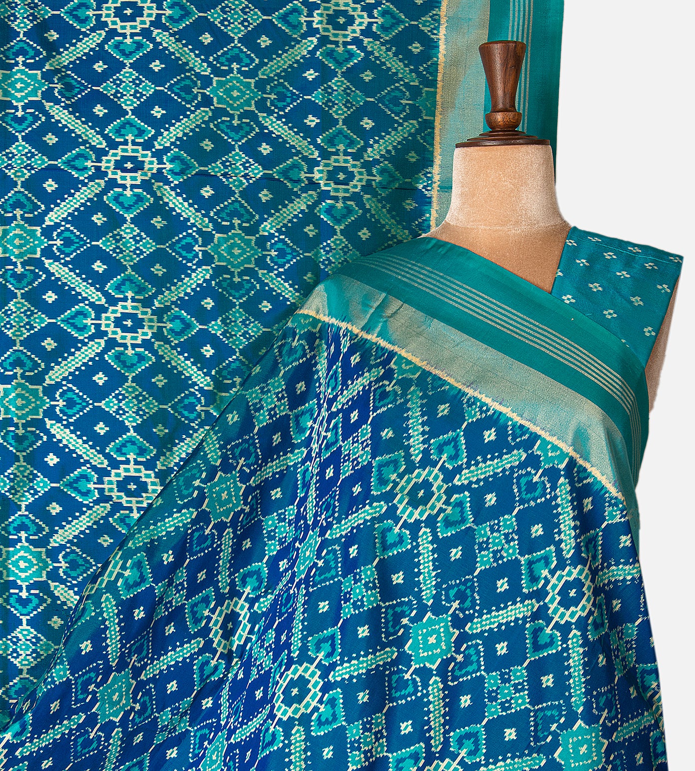 Blue Ikkat Silk Saree