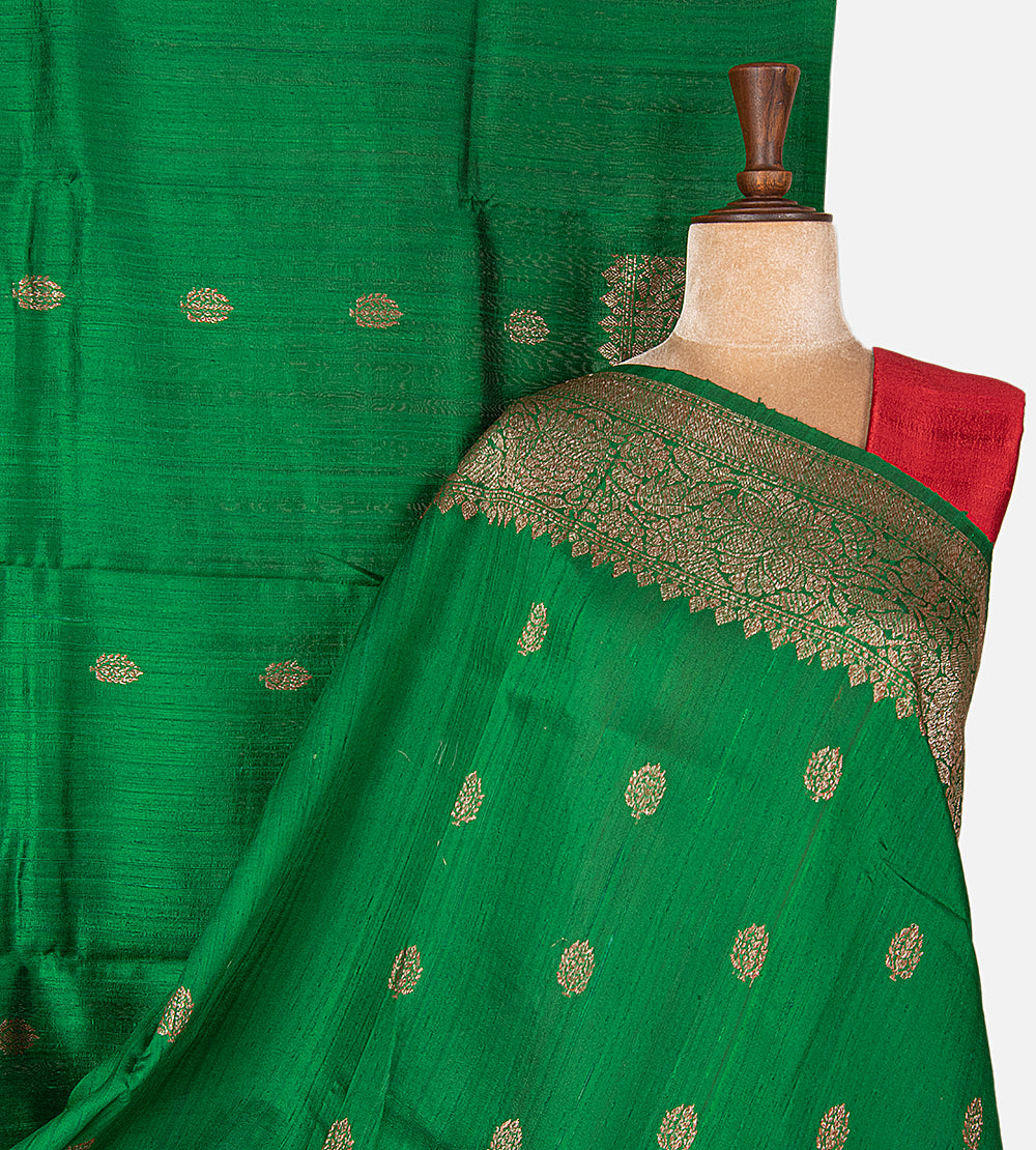 Green Banarasi Tussar Saree