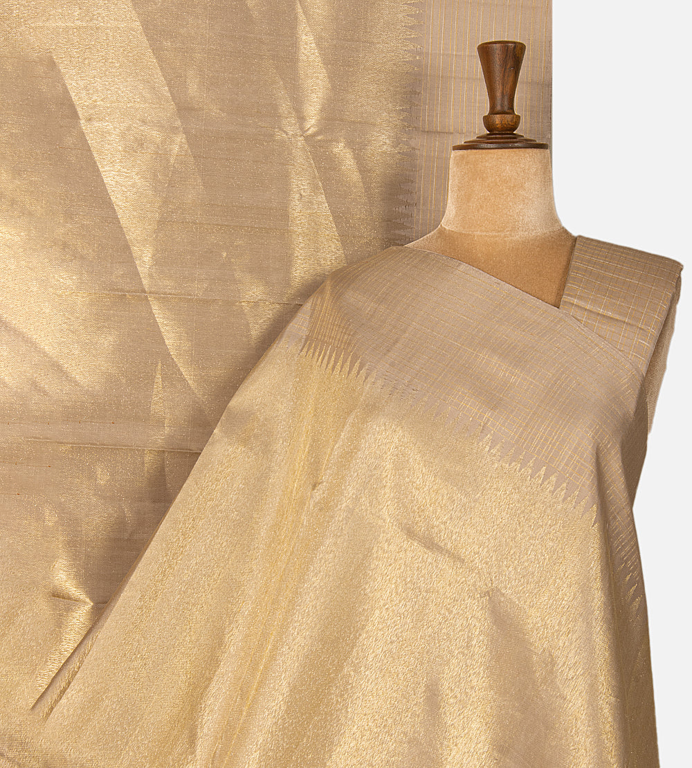 Beige Kanchipuram Silk Saree