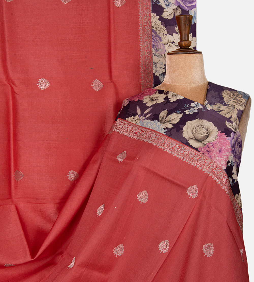 Coral Kattan Silk Saree