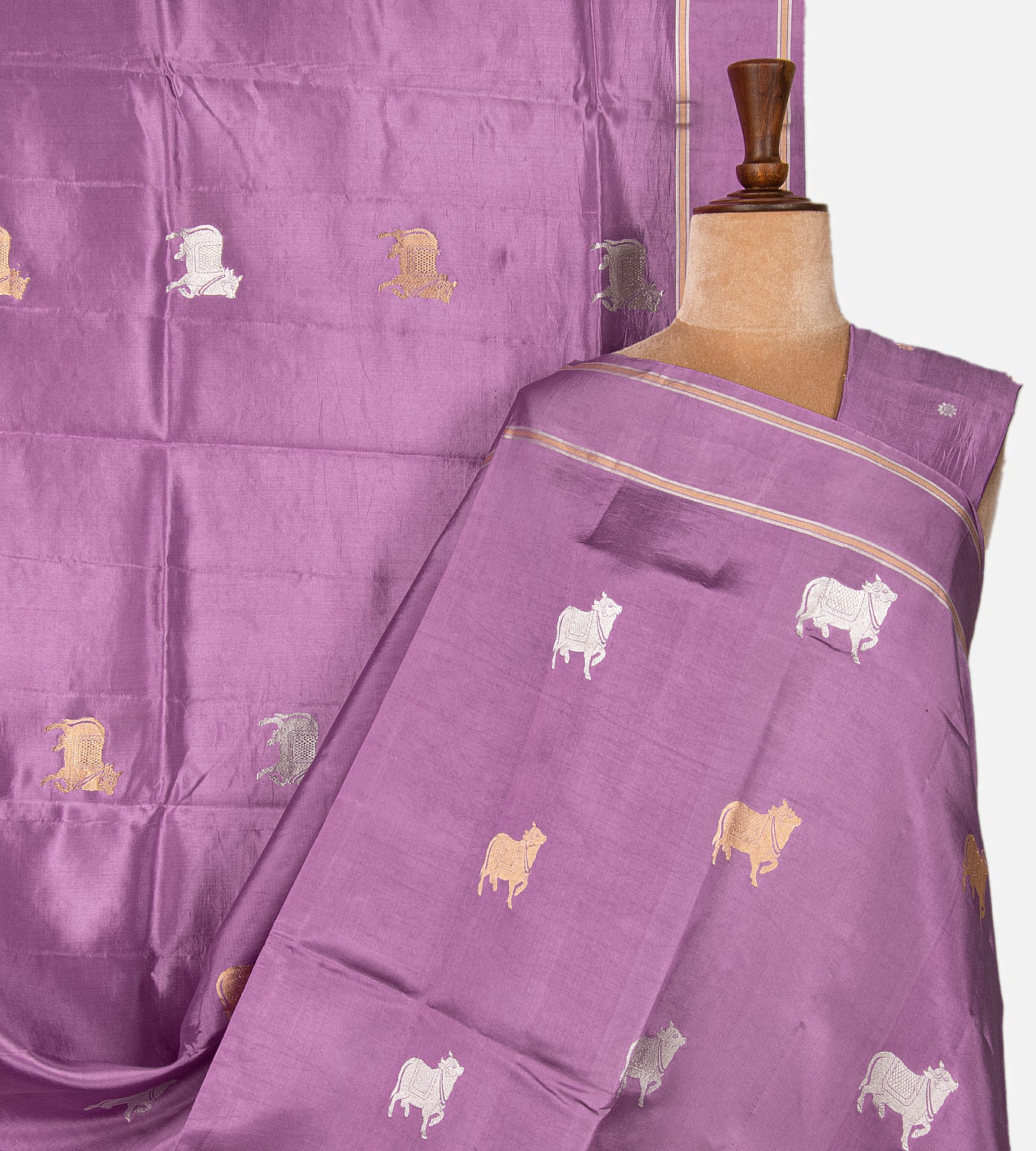 Lavender Banarasi Kattan Silk Saree