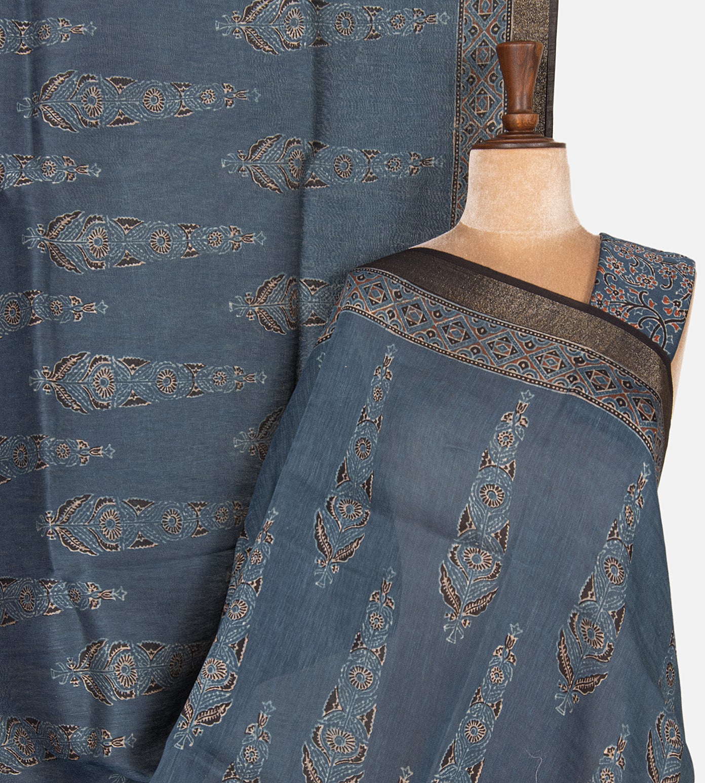 Blue Linen Saree
