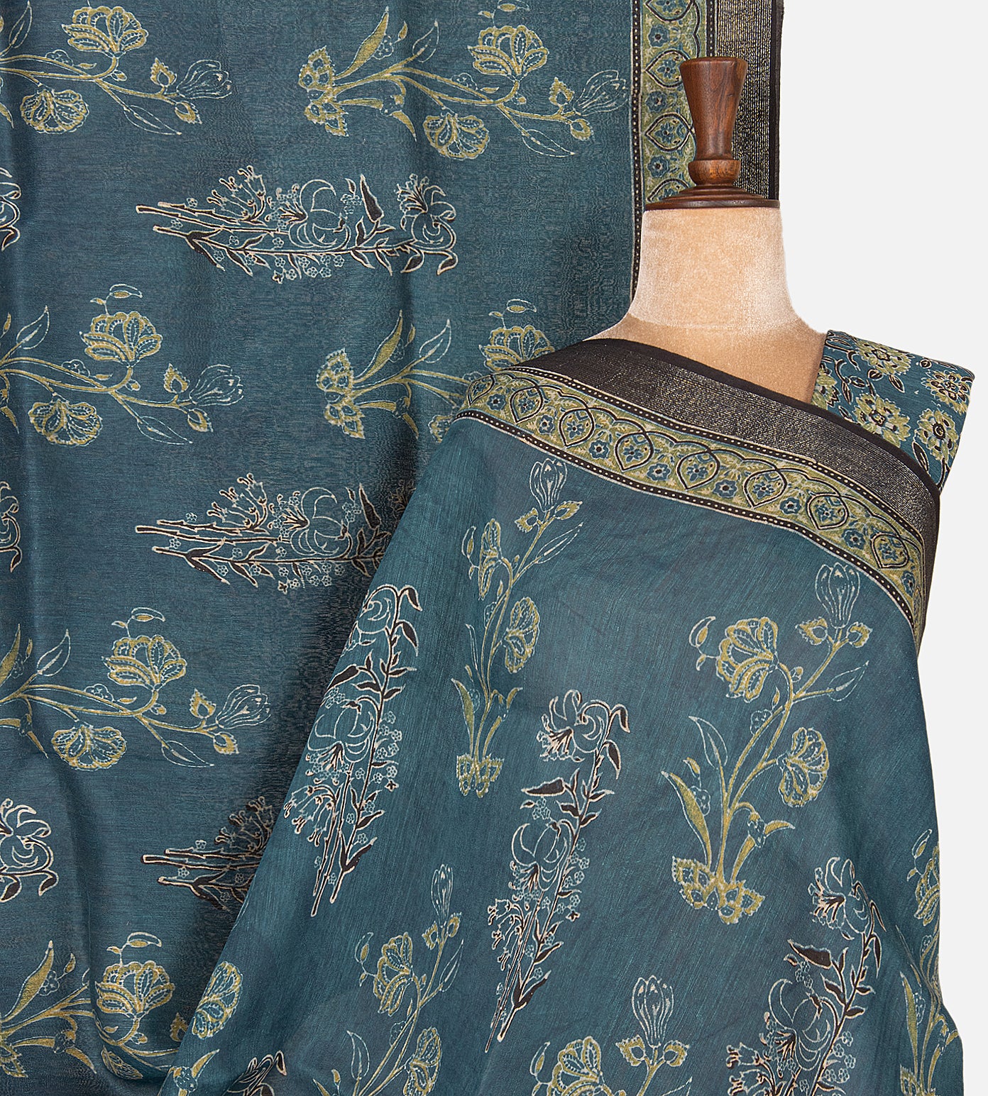 Blue Linen Saree