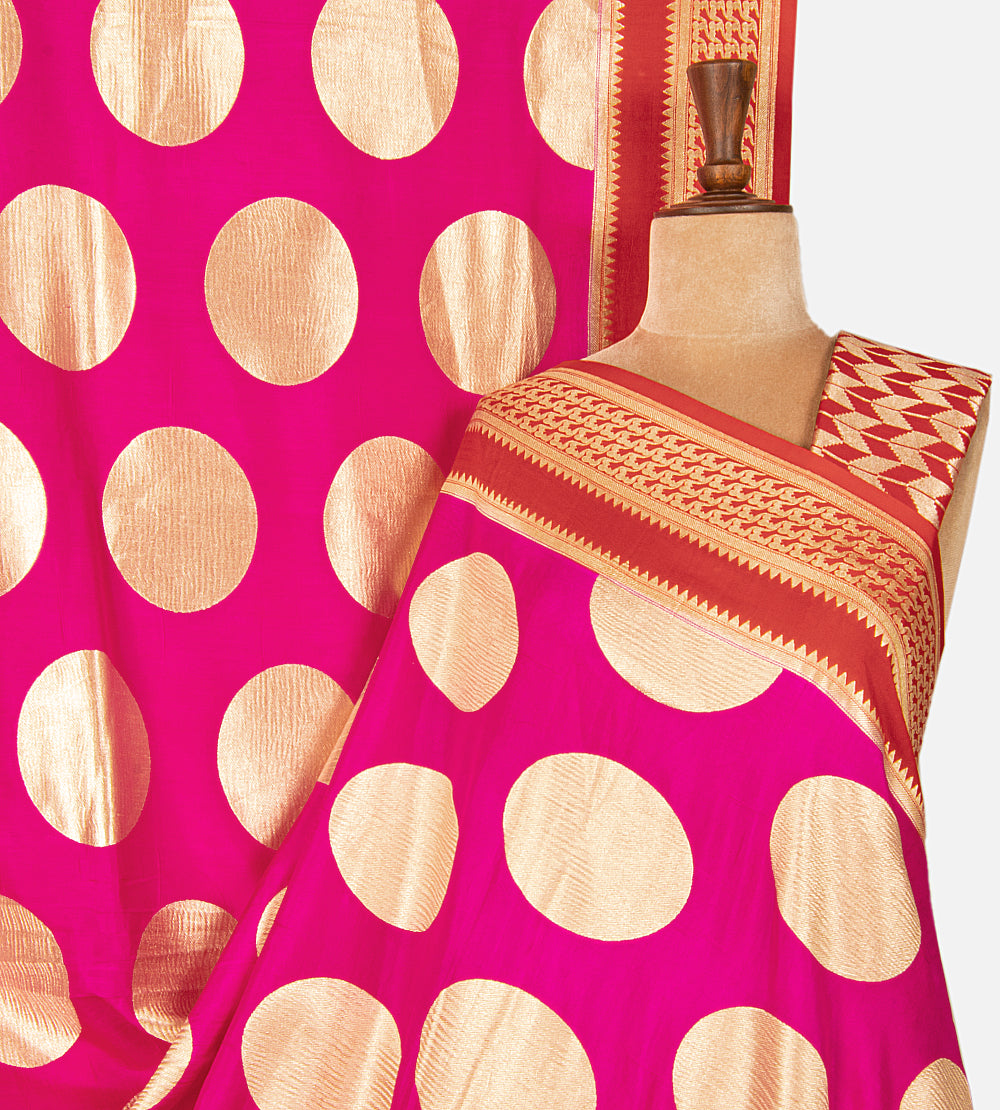 Pink Banarasi Tussar Georgette Saree