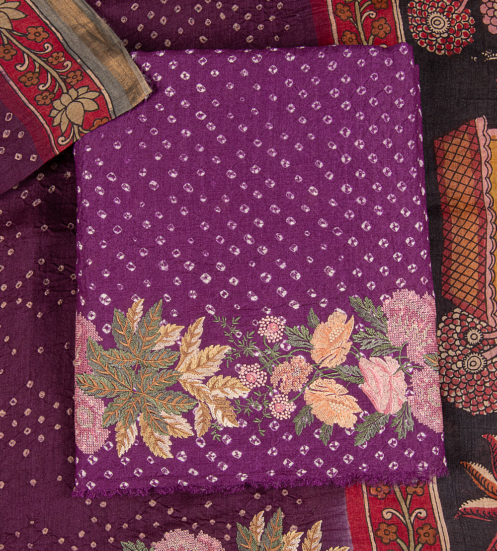 Purple Tussar Bandhani Salwar